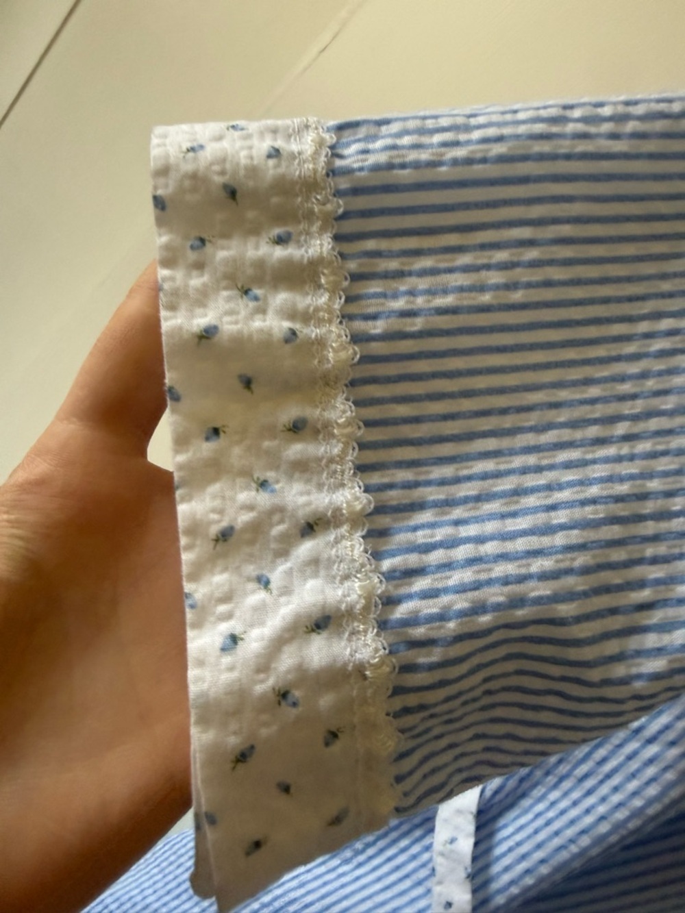 Vintage Cottagecore Robe Light Blue Floral Cotton Blend Floral Blueberries - Picture 15 of 15